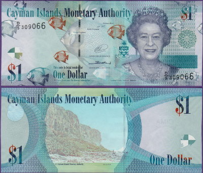 Банкнота Каймановых островов 1 доллар 2014 год