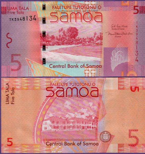 Банкнота Самоа 5 тала 2008 год