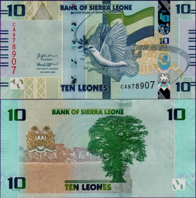 Банкнота Сьерра-Леоне 10 леоне 2022