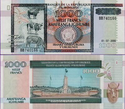 Банкнота Бурунди 1000 франков 2000 год