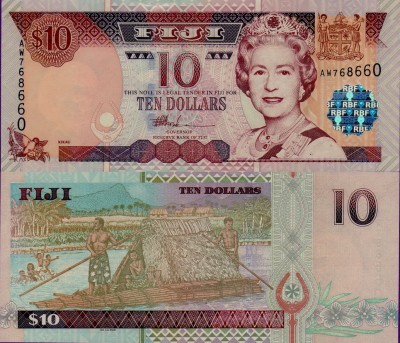 Банкнота Фиджи 10 долларов 2002 год