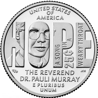 Монета США 25 центов 2024 Женщины Америки №11 Полина "Паули" Мюррей