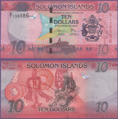 Банкнота Соломоновы Острова 10 долларов 2017 год