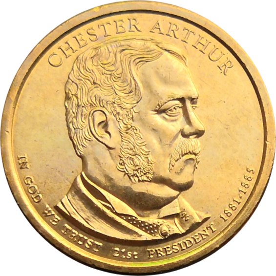 Монета США 1 доллар 2012 Честер Артур 21-й президент