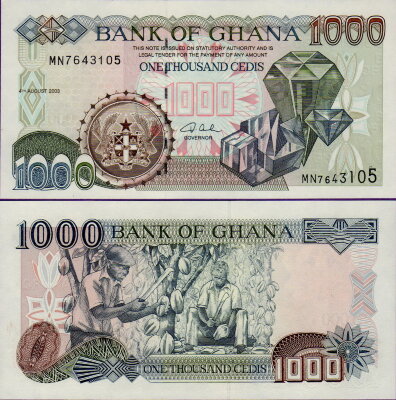 Банкнота Ганы 1000 седи 2003 год
