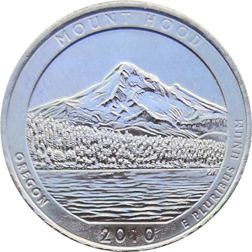Монета США 25 центов 2010 год 5-й парк Орегон Национальный лес Маунт Худ