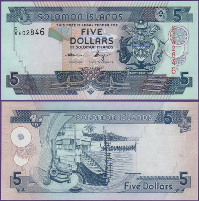 Банкнота Соломоновы Острова 5 долларов 2006 год
