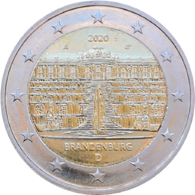 Монета Германии 2 евро 2020 год Бранденбург