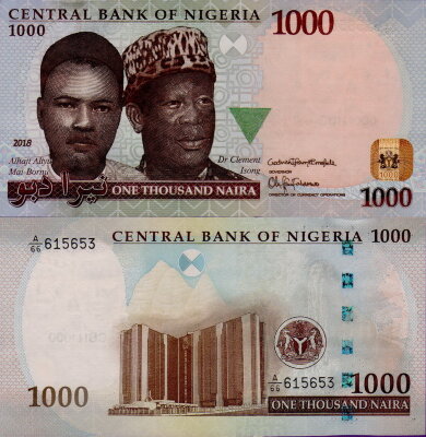 Банкнота Нигерии 1000 найра 2018 год