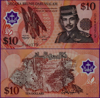 Банкнота Бруней 10 долларов 1998