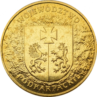 Монета Польши 2 злотых Подкарпатское воеводство 2004 год