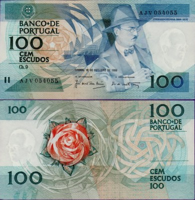 Банкнота Португалии 100 эскудо 1986 год