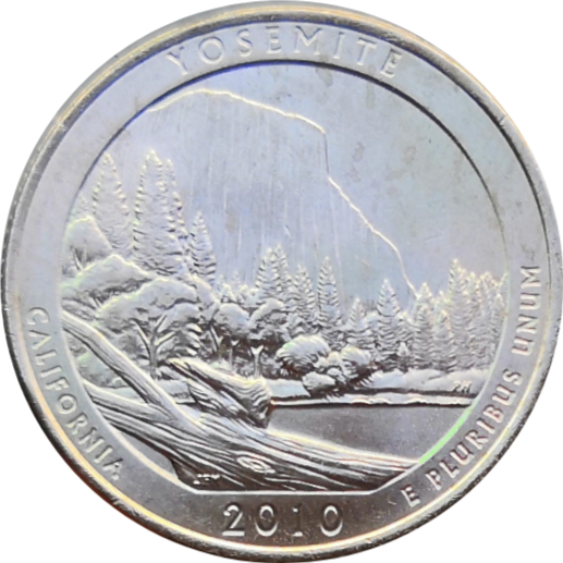 Монета США 25 центов 2010 г 3-й парк Калифорния Йосемитский национальный парк