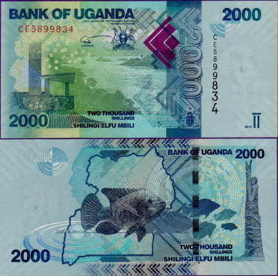 Банкнота Уганды 2000 шиллингов 2019 г