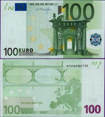 Банкнота Германии 100 евро серия 2002