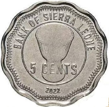 Монета Сьерра-Леоне 5 центов 2022