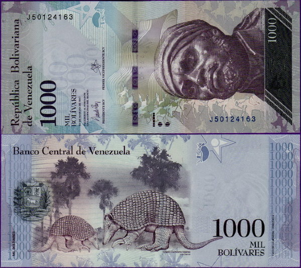 Банкнота Венесуэлы 1000 боливаров 2017