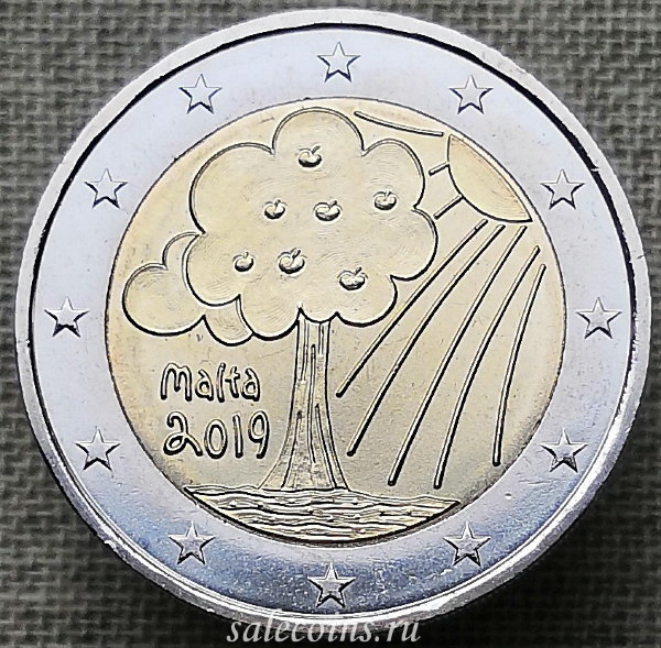 Монета Мальты 2 евро 2019 Природа и окружающая среда
