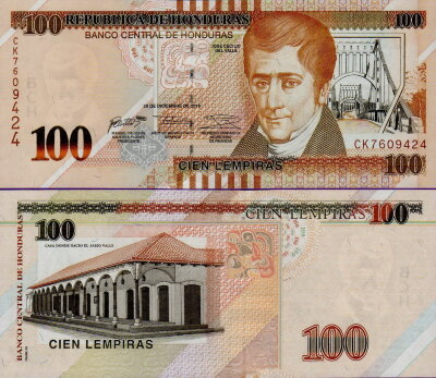 Банкнота Гондураса 100 лемпир 2008 г