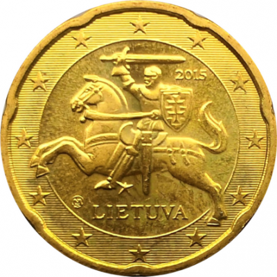 Монета Литвы 20 евроцентов 2015 год