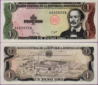 Банкнота Доминиканы 1 песо 1984 года