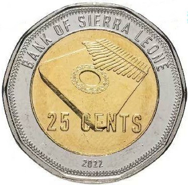 Монета Сьерра-Леоне 25 центов 2022