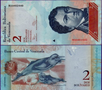 Банкнота Венесуэлы 2 боливара 2007
