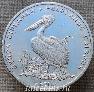 Казахстан 50 тенге 2010 года Кудрявый пеликан