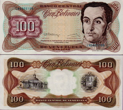 Венесуэла 100 боливар 1992