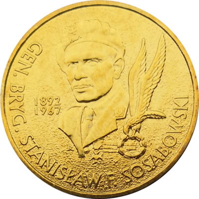Монета Польши 2 злотых Бригадный генерал Станислав Сосабовский 2004 год