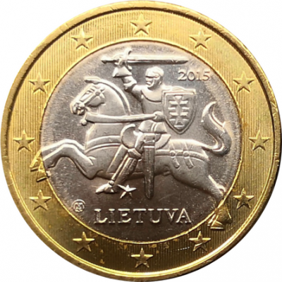 Монета Литвы 1 евро 2015 год