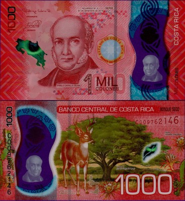 Банкнота Коста-Рики 1000 колон 2019 (2021) полимер