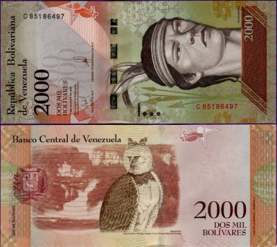 Банкнота Венесуэлы 2000 боливаров 2016
