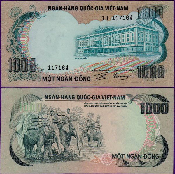 Банкнота Южный Вьетнам 1000 донг 1972