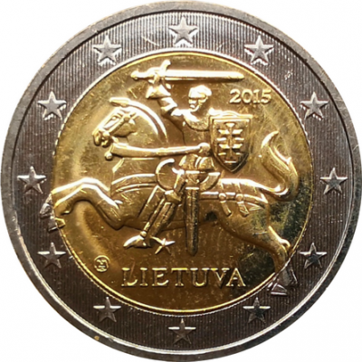 Монета Литвы 2 евро 2015 год
