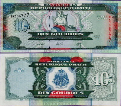 Банкнота Гаити 10 гурдов 2000 г