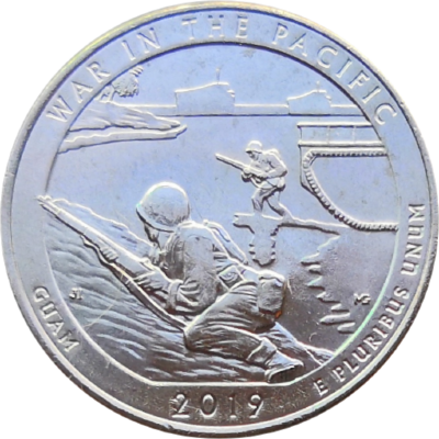 США 25 центов 2019 48-й парк Гуам Война в Тихом океане