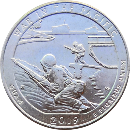 США 25 центов 2019 48-й парк Гуам Война в Тихом океане