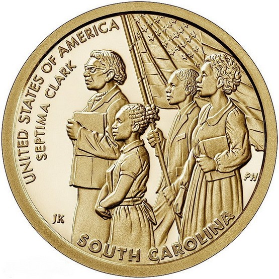 Монета США 1 доллар 2020 Септима Кларк Южная Королина D
