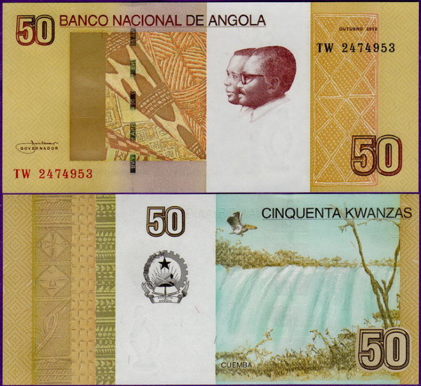 Банкнота Анголы 50 кванза 2012 г