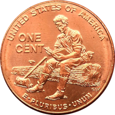 Монета США 1 цент 2009 год Линкольн юность