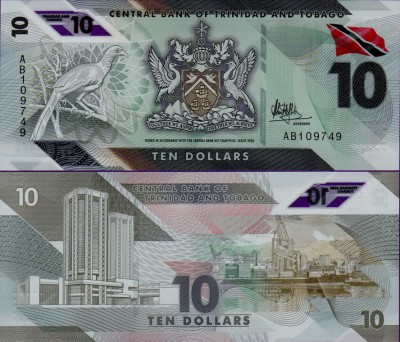 Банкнота Тринидад и Тобаго 10 долларов 2020 (2021) полимер