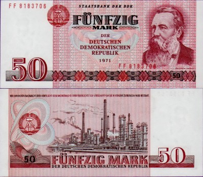 Банкнота ГДР 50 марок 1975