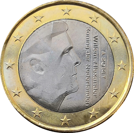Монета Нидерландов 1 евро 2014 год