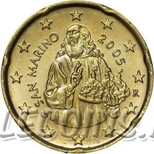 Монета Сан-Марино 20 центов 2005 год