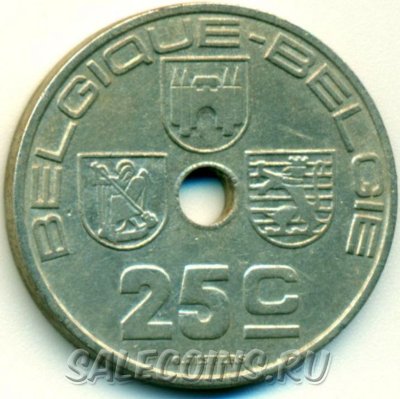 Бельгия 25 сантимов 1939