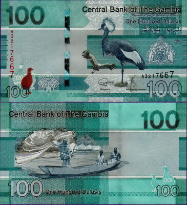 Банкнота Гамбии 100 даласи 2019 год