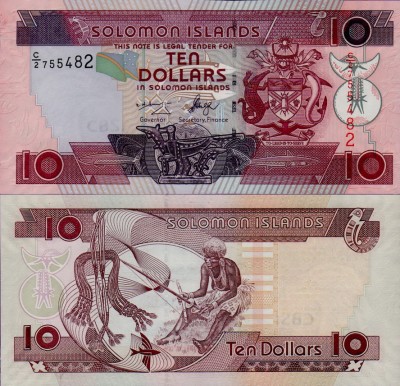 Банкнота Соломоновы острова 10 долларов 2011