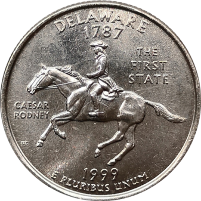 Монета США 25 центов 1999 год 1-й штат Делавэр