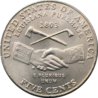Монета США 5 центов 2004 год Луизианская покупка